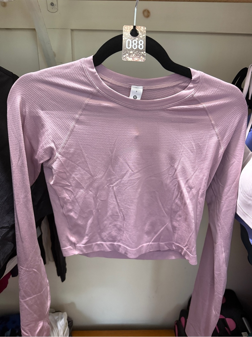 088 lululemon athletica swiftly cropped rose blush Long-Sleeve